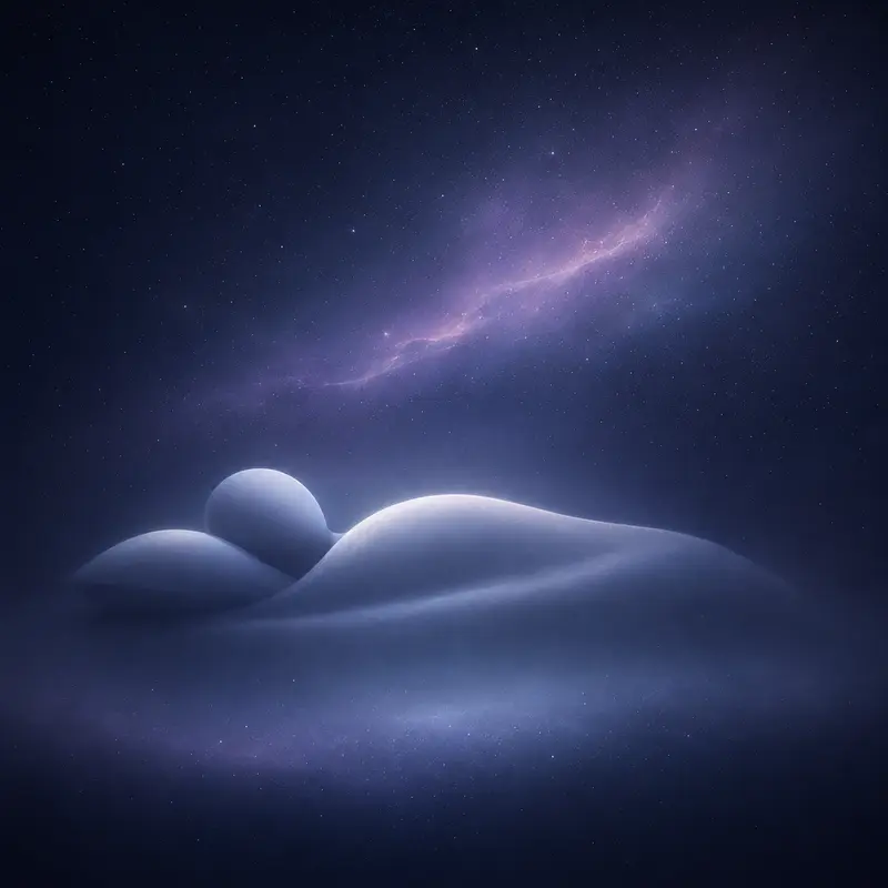 Moonlit dunes beneath a tranquil midnight sky